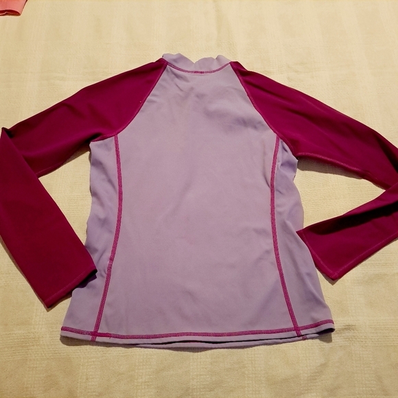 Lands' End girls size 14 long sleeved swim rashguard, has mark on back - Picture 6 of 6